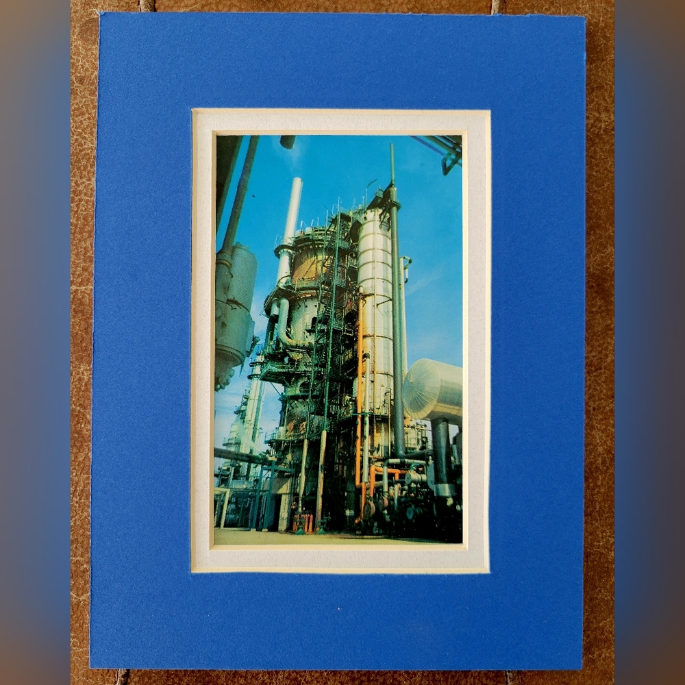 Vintage Oil Drilling Picture - Matted
